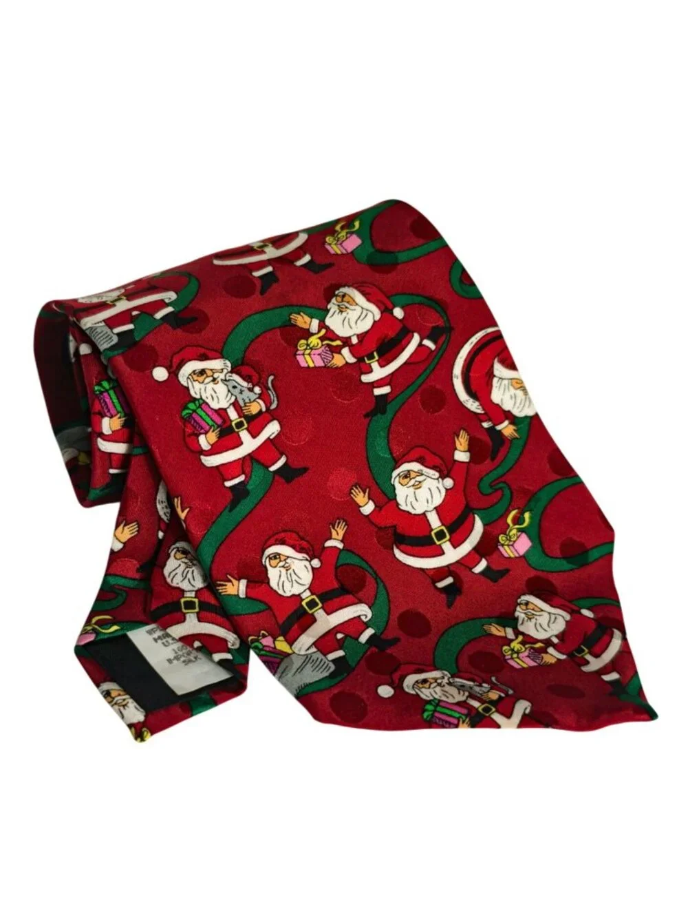 Mens Christmas Silk Tie Santa Claus Corporate Holiday Neckwear Spencer & Loew